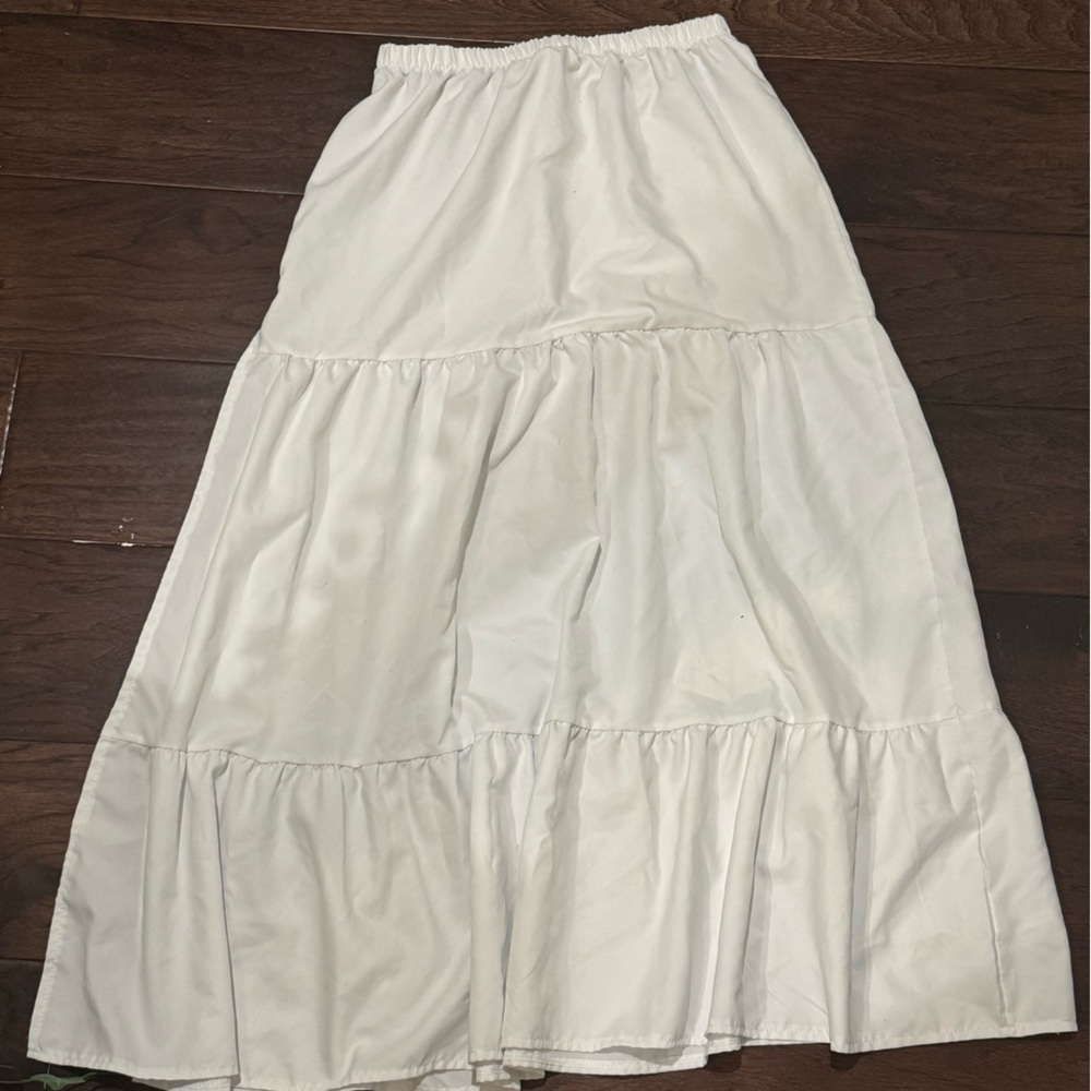 White Gathered Skirt